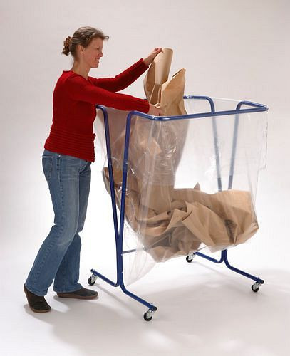 DENIOS Abfallsackhalter 600 Liter, mobil, blau, 265636, 3234640049786