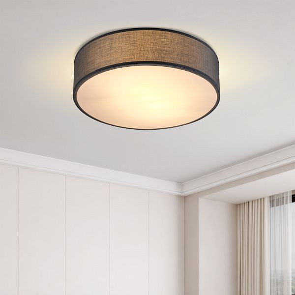 monzana Deckenlampe Grau Stoff Ø30cm, 109124, 4251776909165