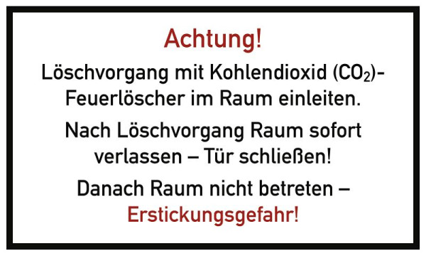 Moedel Löschvorgang mit CO2-Feuerlöscher im Raum, Kunststoff, 250x150 mm, 103374