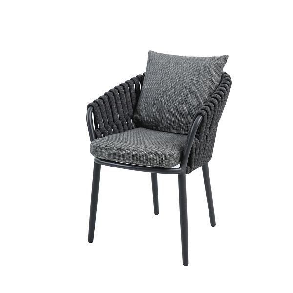 BEST Torino Dinning Sessel Gartenstuhl mit Armlehnen Anthrazit 58 x 63 x 78 cm, 521632