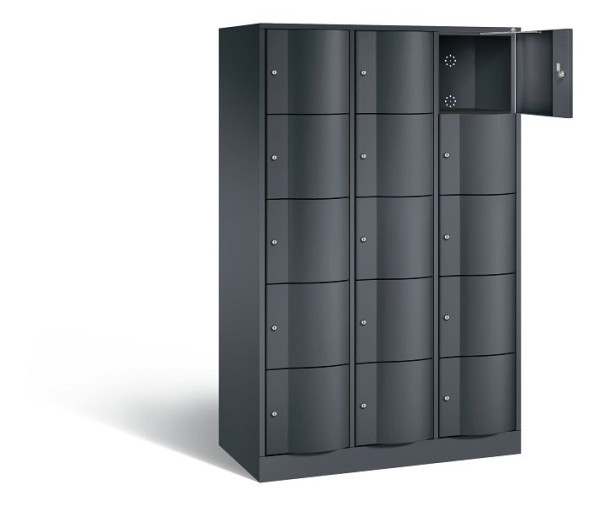 C+P Schließfachschrank Resisto, H1950xB1148xT540mm, Farbe: Schwarzgrau, 8570-372 S10136