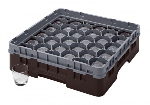 Cambro Spülkorb mit 30 Fächern Camrack® 9,2 cm maximale Höhe, Farbe: Braun, 30S318167