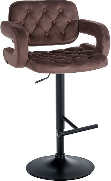 CLP Barhocker Dublin Samt schwarz, braun, 323516, 4255716308940