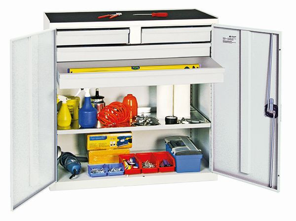 stumpf Werkzeug- und Materialschrank Serie 2000, 7035/7035, 2 Schubladen, 2 Großraumschubladen, 1 Fachboden, 2007407