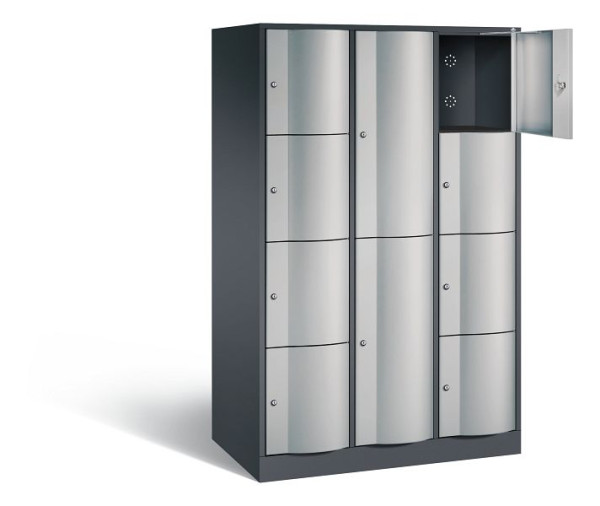 C+P XL-Kombi-Schließfachschrank Resisto, H1950xB1148xT640mm, Farbe: Schwarzgrau / Weißaluminium, 8070-3733 S10011