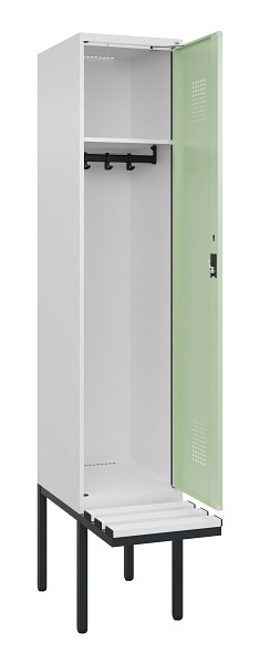 C+P Spind Evolo PLUS, 1 Abteile, 2120x400x815mm, 9016/6019, Haken 4, Zylinderschloss, Material Sitzfläche Kunststoff, 0490407-12 S10100