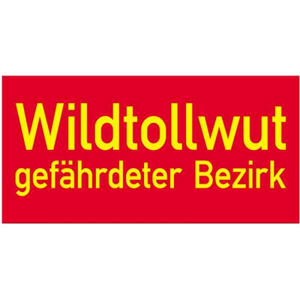 Stein HGS Sonderschild, Wildtollwut, gefährdeter Bezirk, 400 x 200 mm, 14905