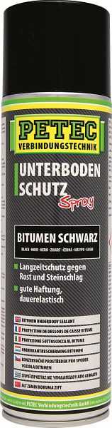 Petec Unterbodenschutz Bitumen, Spray, Schwarz, 500ml, VE: 6 Stück, 73150
