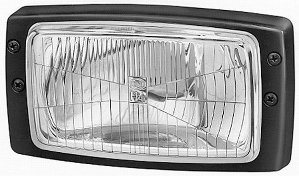 HELLA Halogen-Arbeitsscheinwerfer - Modul 6213 - 24V - Schraubanschluss/Einbau - 2-Punkt Befestigung - Nahfeldausleuchtung - Flachstecker, 1GD 996 018-587