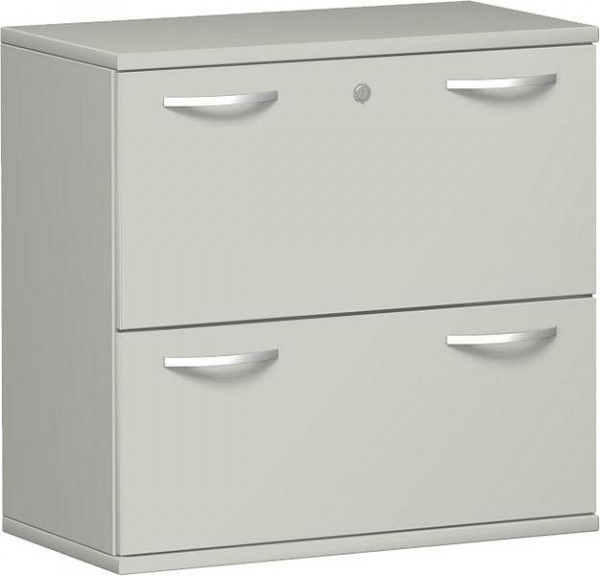 geramöbel Registraturschrank 2 Hängeregistraturen mit Zentralverriegelung und Auszugssperre, 800x425x768, Lichtgrau/Lichtgrau, N-10HR208-LL