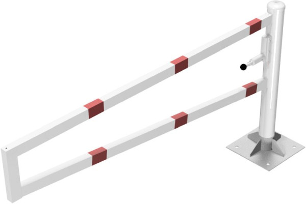 Schake Drehbare Wegesperre, mit selbsteinrastender Verriegelung 2,00m für Vorhangschloss, Drehpfosten: Ø 102mm, Schrankenarm: 60x40mm, 4013_20VBP