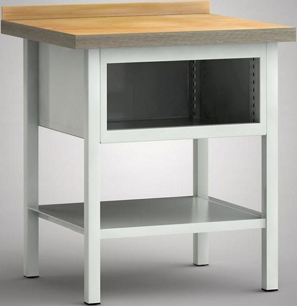 KLW Standard-Werkbank - 750 x 700 x 840 mm L x B x H, offenes Schrankfach mit Pfostenrahmen, WS057N-0750M40-X7024
