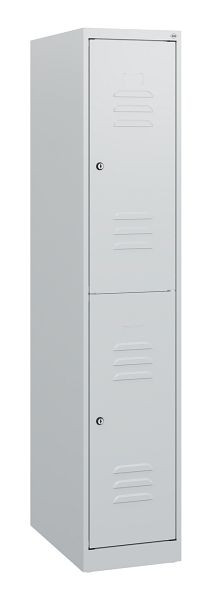 C+P Doppelstöckiger Spind Classic PLUS, 1530x300x500mm, 7035/7035, Zylinderschlösser, 0803005-10 S10027
