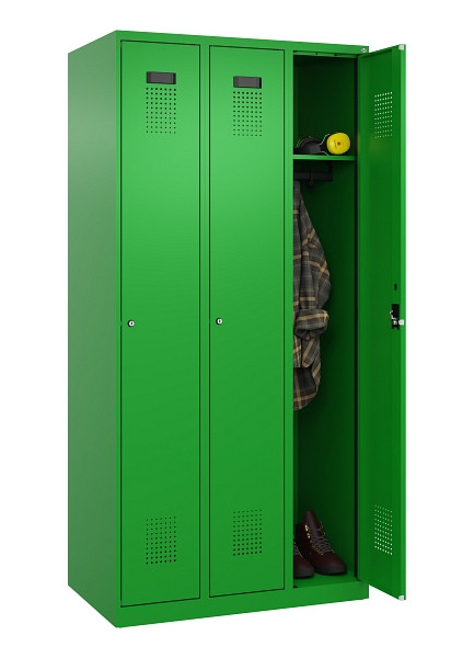 C+P Spind Evolo PLUS, 3 Abteile, 1850x900x500mm, 6037/6037, Verschluss Zylinderschloss, Ablageböden 3, 049000-30 S10053