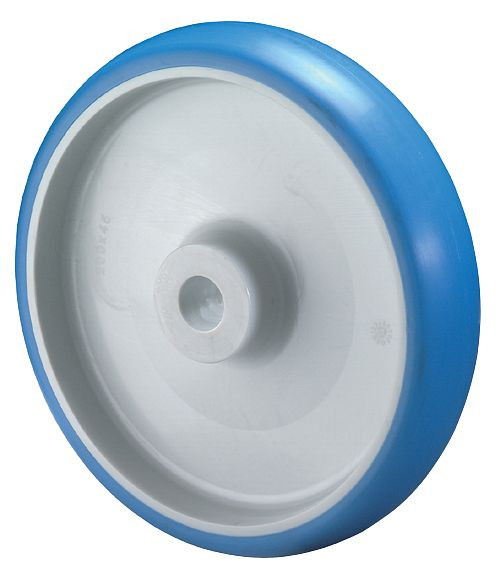 BS Rollen Polyurethanrad, Rad-Breite 32 mm, Rad-Ø 125 mm, Tragfähigkeit 150 kg, Lauffläche Polyurethan blau, Gleitlager, VE: 4 Stück, B32.125