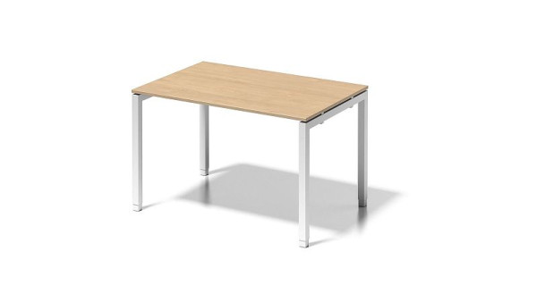 Bisley Cito Schreibtisch, 650-850 mm höheneinstellbares U-Gestell, H 19 x B 1200 x T 800 mm, ahorn/verkehrsweiß, DUH1208MP396