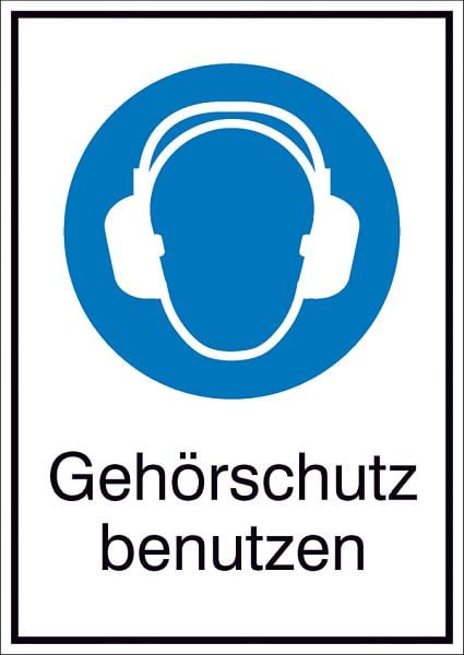 SafetyMarking Gebots-Kombischild, Gehörschutz benutzen, BxH 26,2x37,1 cm, Aluminium, 11.A7090