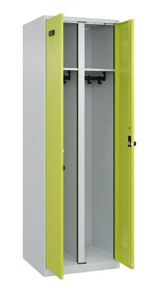 C+P Schwarz-Weiß-Spind Evolo PLUS, 2 Abteile, 1850x600x500mm, 7035/0024, Drehriegel, 049002-20 S10015