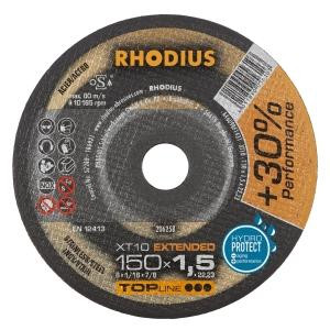 Rhodius TOPline XT10 Extradünne Trennscheibe, Durchmesser [mm]: 150, Stärke [mm]: 1.5, Bohrung [mm]: 22.23, VE: 25 Stück, 206258