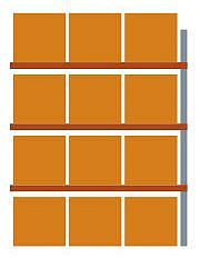 Meta Multipal Anbaumodul 3300x2785x1100 mm bis 500 Kg mit 4 Ebenen (3 Holmebenen + Fusslagerebene) (1 Feld), 200185302