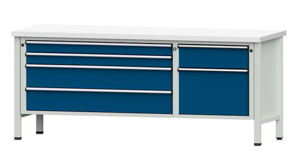 ANKE Werkbänke Kastenwerkbank, Modell 286 V, 2000 x 700 x 840 mm, RAL 7035/5010, KSP 40 mm, 304.600