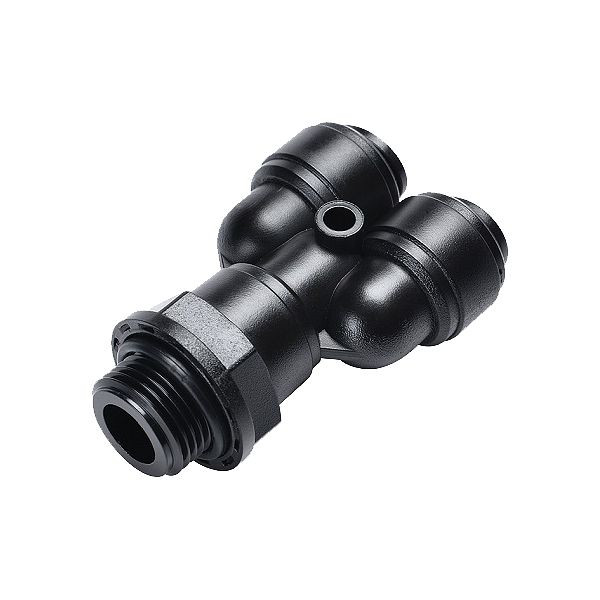 timmer B-YEd-8-3/8-KU-H2O, Y-Einschraubverschraubung zylindrisch, aus Kunststoff, drucklos einstellbar, für Wasser, VE: 10 Stück, 03080526