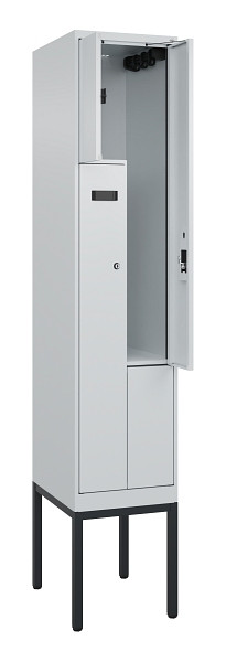 C+P Z-Spind Evolo PLUS, Gestell, 2 Fächer, 2120x400x500mm, 7035/7035, Zylinderschloss, 0490337-122 S10038