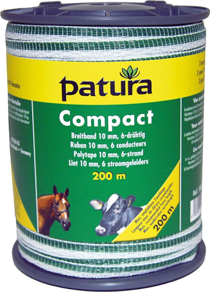 Patura Compact Breitband 20 mm, 400 m Rolle 6 Niro 0,16 mm, weiss-grün, 186200