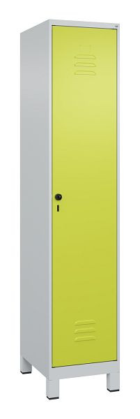 C+P Umkleidespind Classic PLUS mit Mitteltrennwand, Füße, 1950x400x500mm, 7035/0024, Drehriegel, 080010-12F S10016
