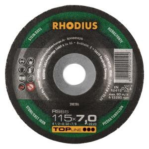Rhodius TOPline RS66 Schruppscheibe, Durchmesser [mm]: 115, Stärke [mm]: 7, Bohrung [mm]: 22.23, VE: 25 Stück, 200386