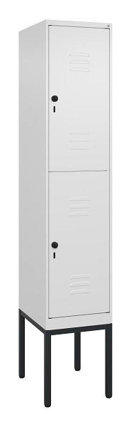 C+P Doppelstöckiger Spind Classic PLUS, Gestell, 2120x400x500mm, 9016/9016, Drehriegel, 0803307-12 S10014