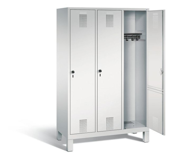 C+P Garderobenschrank Evolo, H1850xB1200xT500mm, Farbe: Lichtgrau, 48010-32 S10009