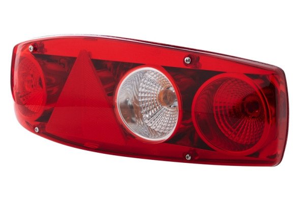 HELLA Heckleuchte, Caraluna II, Glühlampe, 12V, Einbau/geschraubt, Lichtscheibenfarbe: rot, Stecker: Flachstecker, links, für Anhänger, 2VA 341 419-011