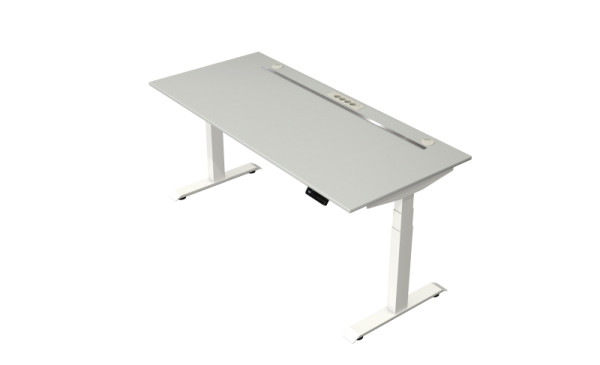 Kerkmann Steh-/Sitztisch Move boost 4 1800 X 800 elektrisch höhenverstellbar von 640-1290 mm, Weiss/Lichtgrau, 10430711