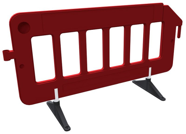 Schake Absperrgitter 2,00 m, - roter Zaunkörper -, ohne Folie, aus Kunststoff mit drehbaren schwarzen Recyclingfüßen, 33320KRF-R