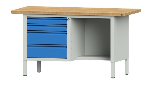 ANKE Werkbänke Kastenwerkbank, Modell 334 E, 1500 x 700 x 840 mm, RAL 7035/5012, BMP 40 mm, 510.308