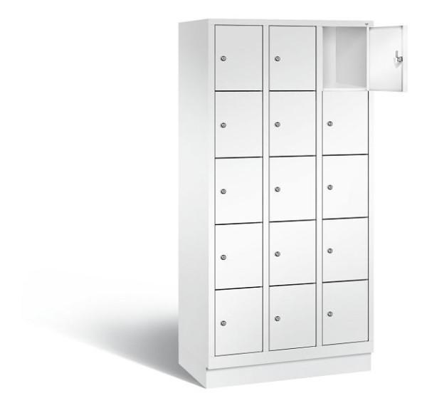 C+P Schließfachschrank Evolo, H1800xB900xT500mm, Farbe: Verkehrsweiß, 48020-305 S10180