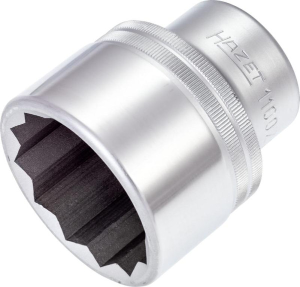 Hazet Steckschlüsseleinsatz, Doppelsechskant, Vierkant hohl 25 mm (1 Zoll), Außen-Doppel-Sechskant Profil, 50 mm, 1100Z-50