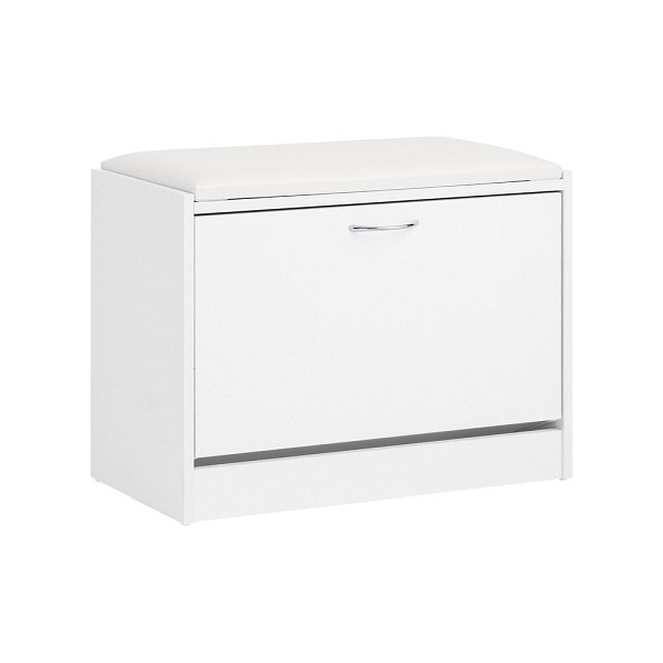 SoBuy Schuhbank mit einer Tür Weiß 60x30x45 cm, Funktional, FSR16-W