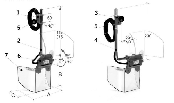 MACK Schutzeinrichtungen, Schutzeinrichtung für Ständerbohrmaschinen 180 mm, seitliche Befestigung, ZE-BSK11-180