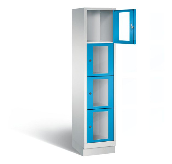 C+P Schließfachschrank Classic, H1800xB420xT500mm, Farbe: Lichtgrau / Lichtblau, 8020A124 S10003
