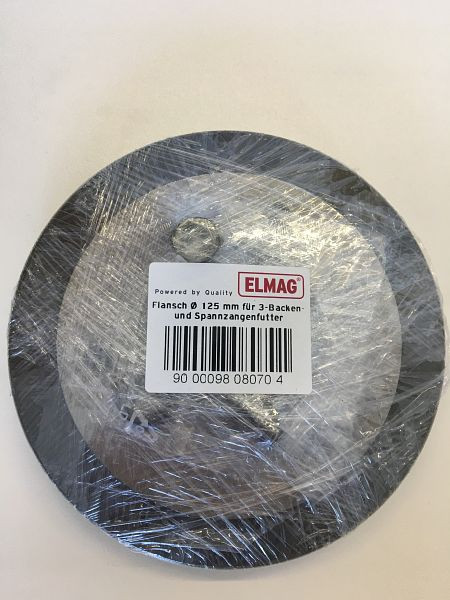 ELMAG Flansch Ø 125 mm für 3-Backen- und Spannzangenfutter, zu Superturn 550/125 und 700/140, 9808070