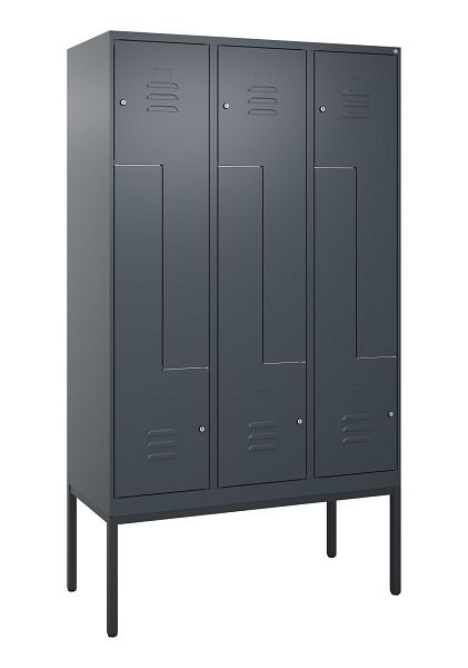 C+P Z-Spind Classic PLUS, Gestell, 6 Abteile, 2120x1200x500mm, 7016/7016, Zylinderschlösser, 0800337-326 S10027