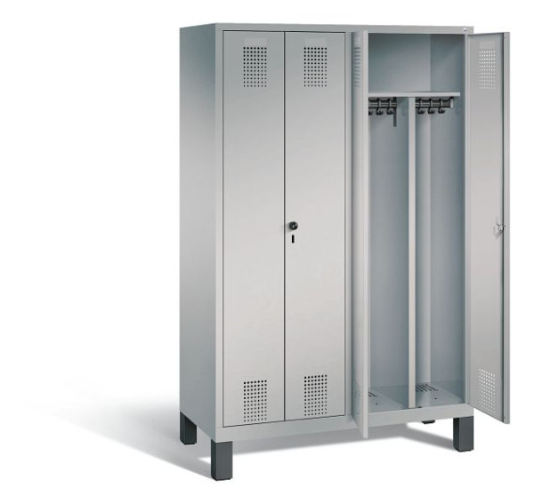 C+P Schwarz-Weiss-Spind Evolo, H1850xB1190xT500mm, Farbe: Weißaluminium, 48012-40 S10160