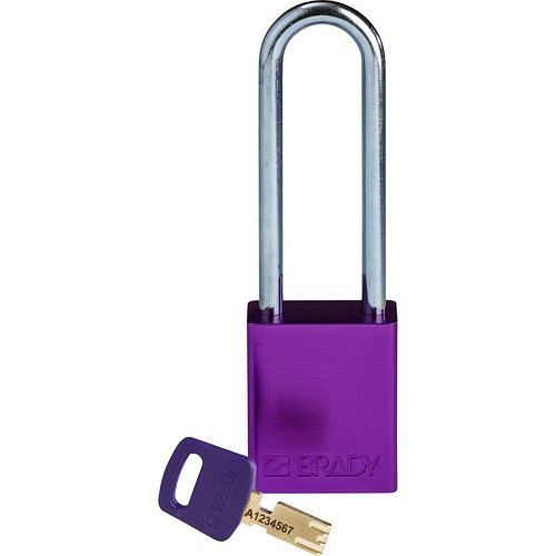 Brady Vorhängeschloss SafeKey, Aluminium lichte Bügelhöhe 76,20 mm, lila, 311997