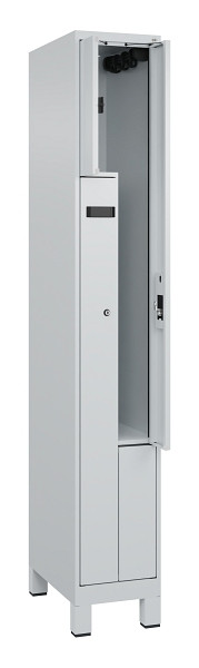 C+P Z-Spind Evolo PLUS, Füße, 2 Fächer, 1950x300x500mm, 7035/7035, Zylinderschloss, 049013-102 S10040