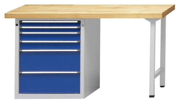 ANKE Werkbänke Kombiwerkbank, Modell 814 V, 1500 x 700 x 850 mm, RAL 7035/5010, KSP 50 mm, 410.514