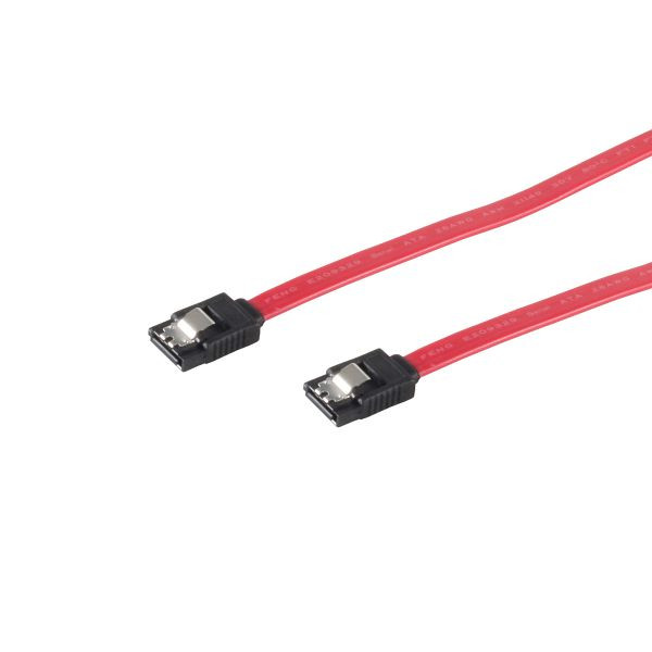 S-Conn SATA-Anschlusskabel, Stecker auf Stecker, mit Metall-Befestigung, 1,0m, 78241-1.0