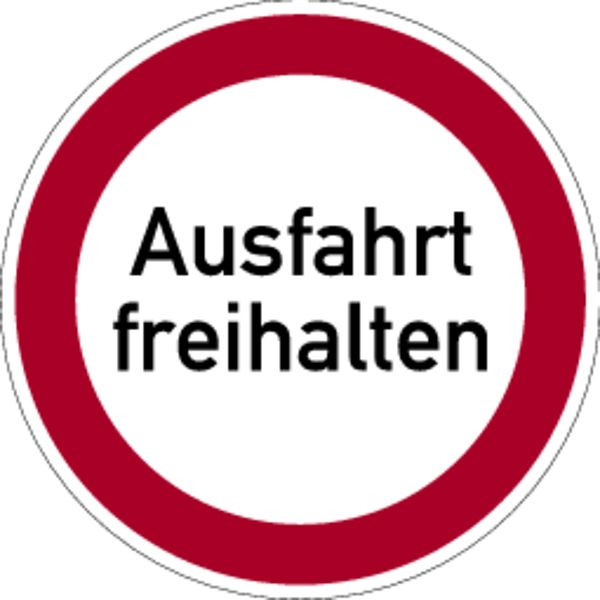 Schilder Klar Parkplatzkennzeichnung Verbotsschild Ausfahrt freihalten, 400x0.6 mm Aluminium geprägt, 3023/54