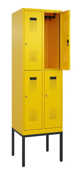 C+P Doppelstock-Spind Evolo PLUS, Gestell, 4 Fächer, 2120x600x500mm, 1023/1023, Zylinderschloss, 0493307-20 S10049